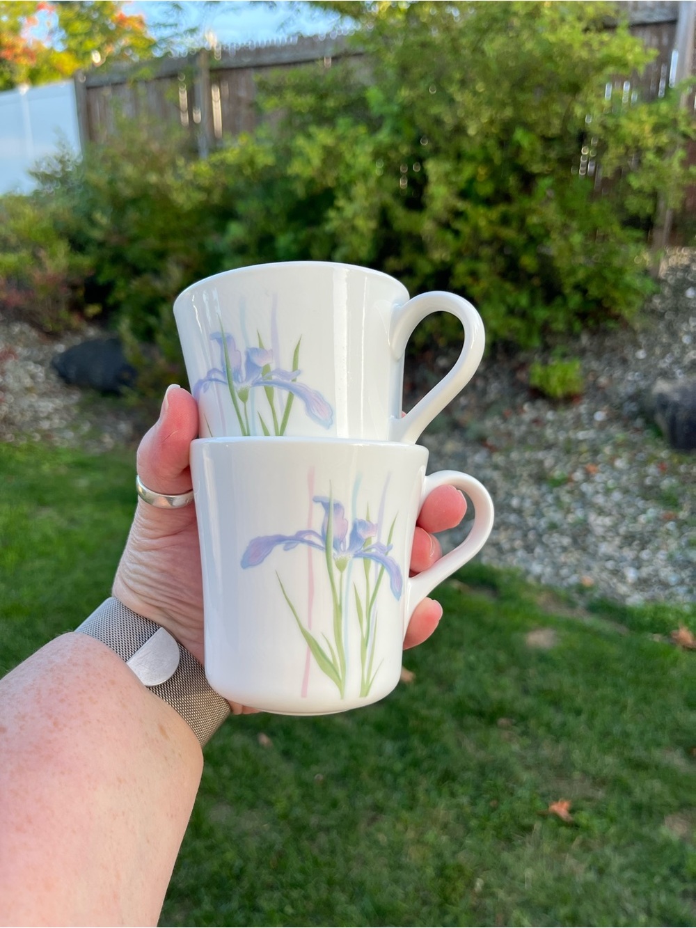 Shadow Iris Corelle coffee mugs #cottage core